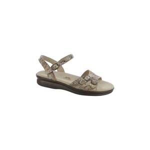 NEW SAS women's duo quarter strap sandals in multi snake taupe